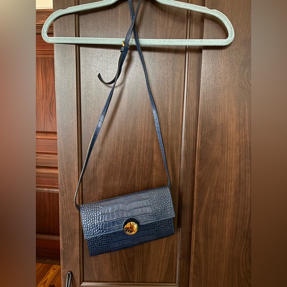 L’Autre Chose Blue patent leather crocodile clutch - Picture 11 of 11